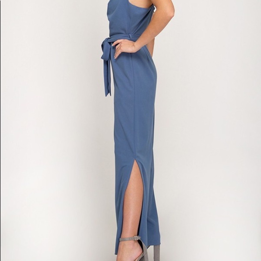 CAMISOLE JUMPSUIT WITH TIE WAIST AND LEGS SLITS - Picture 4 of 7